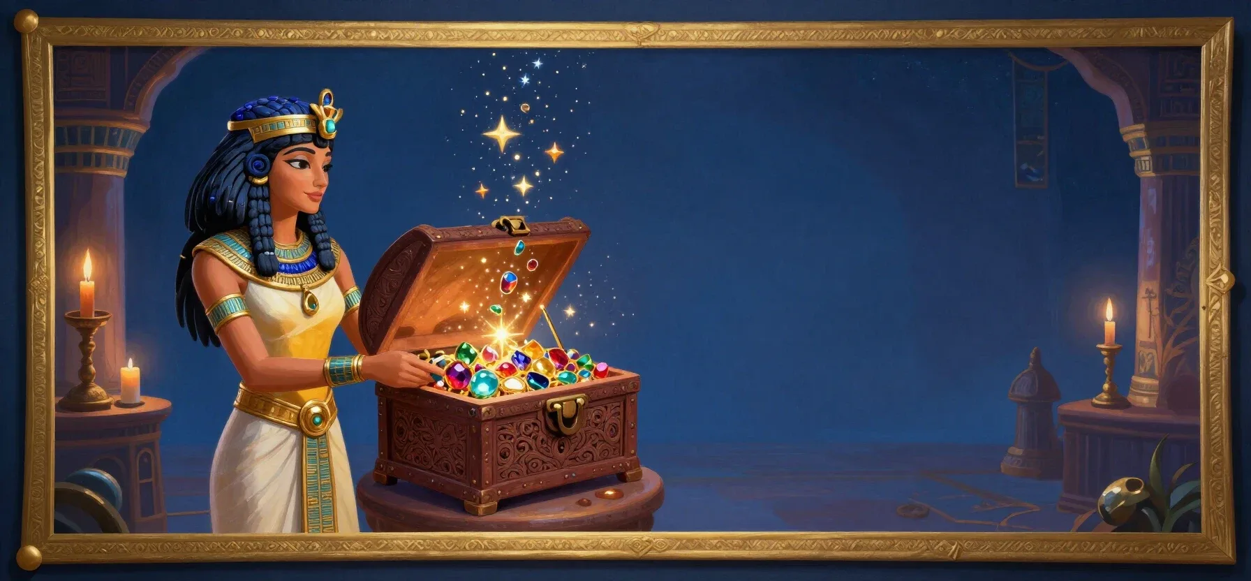 Ken Howells Casino free spins represented by a treasure chest and colourful coins